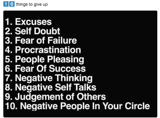10 things to give up